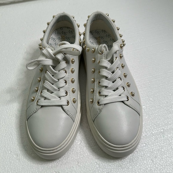 Stuart wisemen preals laced up sneakers white gold size 6.5 - Picture 4 of 12